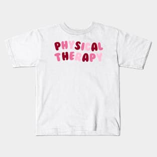 Wavy Physical Therapist, Cute Pink Physical Therapy Kids T-Shirt